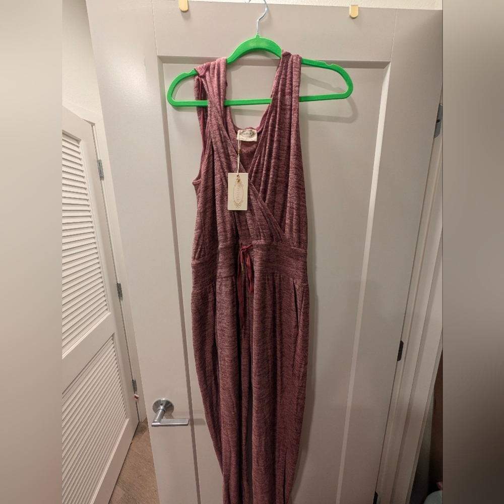 NWT Joyfolie brand Baylee jumpsuit in heather plum